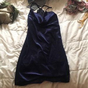 velvet dress with a lace open back